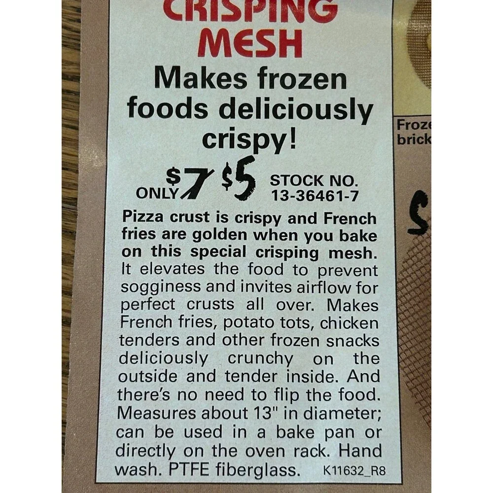 Crisping Mesh for Frozen Pizza